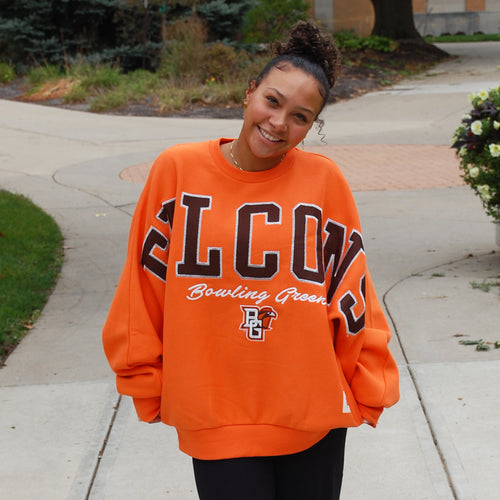 Pressbox Falcons Flannigan Orange Your Size Crew
