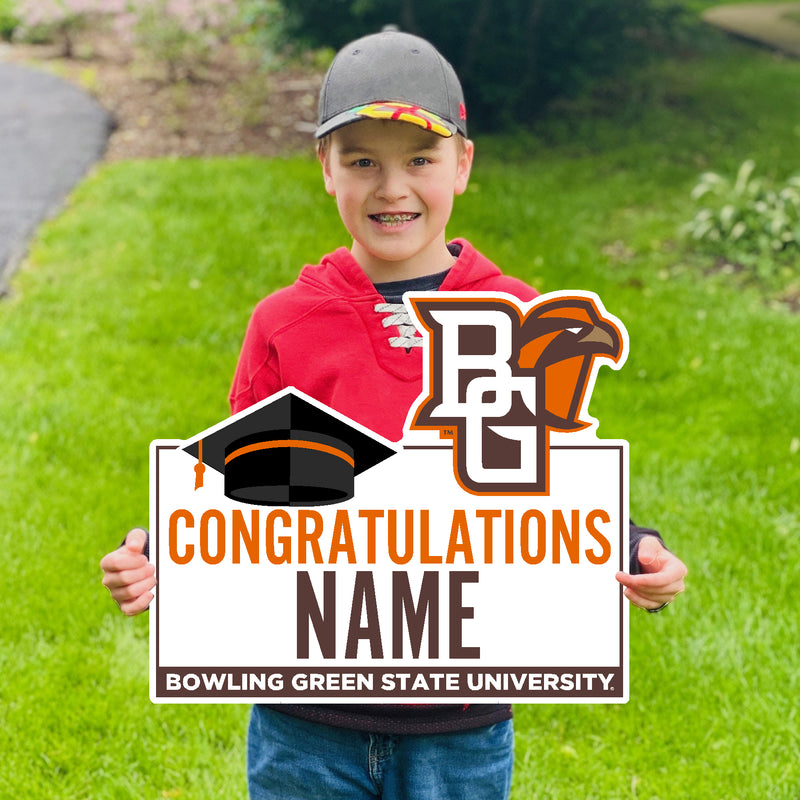 Congratulations (name) Graduation Yard Sign Orange