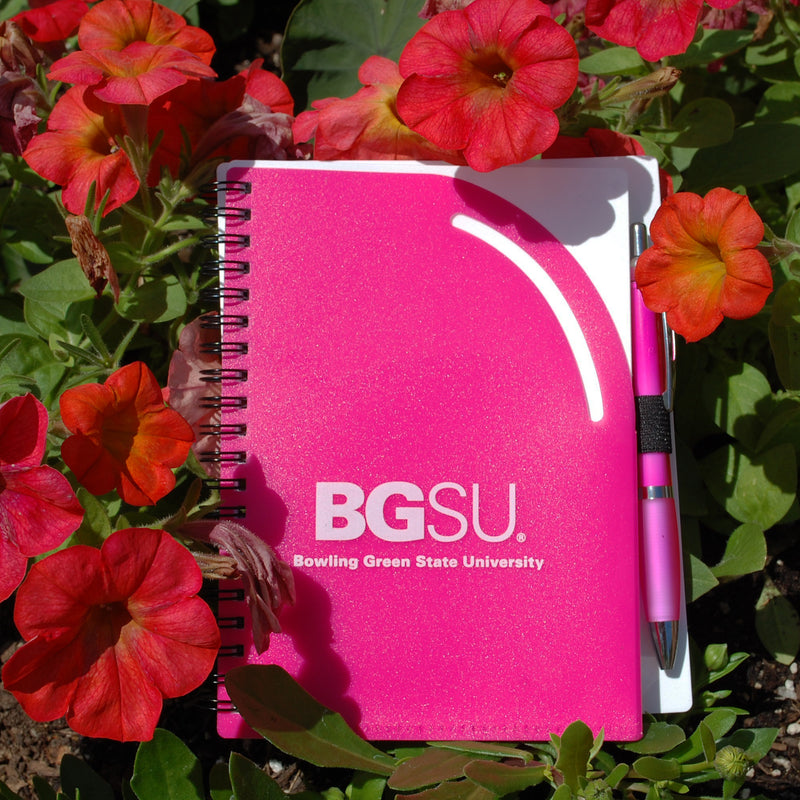 Spirit BGSU Pink Curvy Top Notebook and Pen