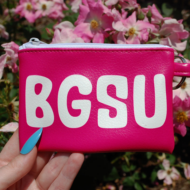 Spirit BGSU Pink Satin Finish Vegan Leather ID Case