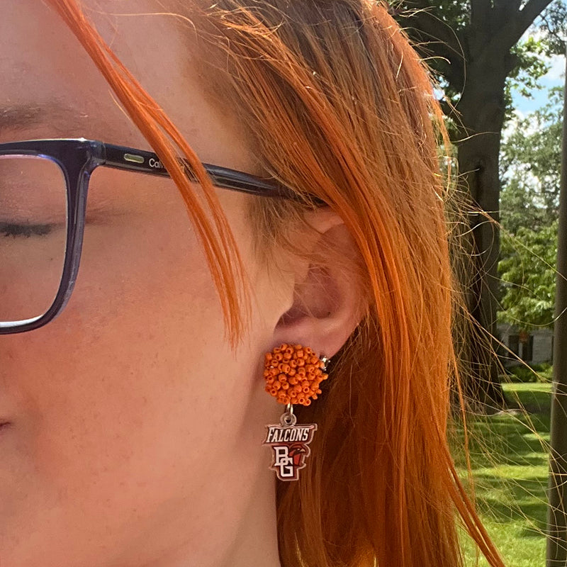 Spirit Falcons Peekaboo Pom Pom Earrings