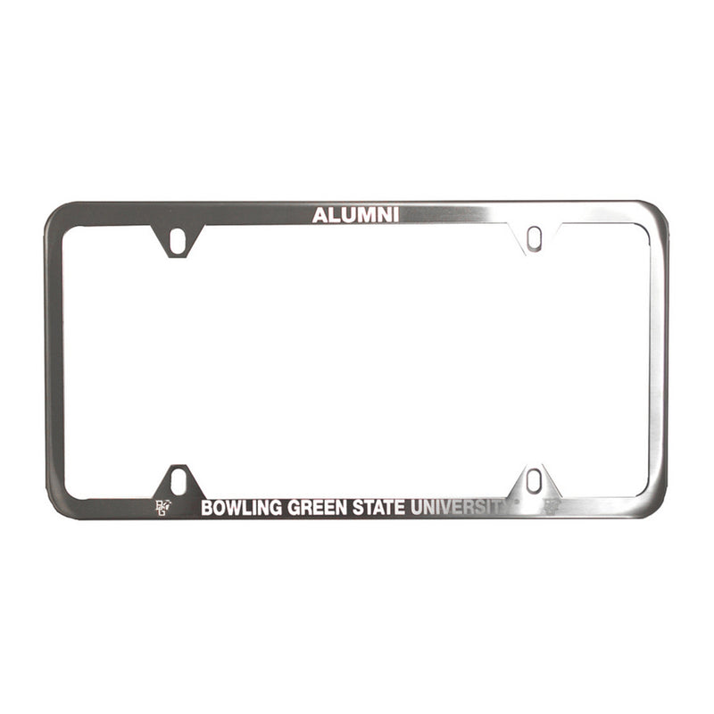 Brushed Metal BGSU Alumni License Plate Frame