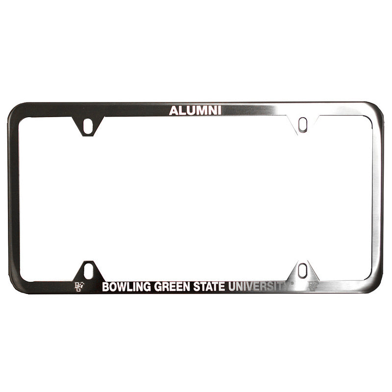 Brushed Metal BGSU Alumni License Plate Frame