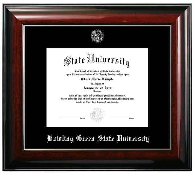 Classic Mahogany Silver Foil Diploma Frame